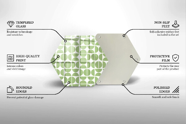 Tabla de cortar de vidrio Patrón de formas boho