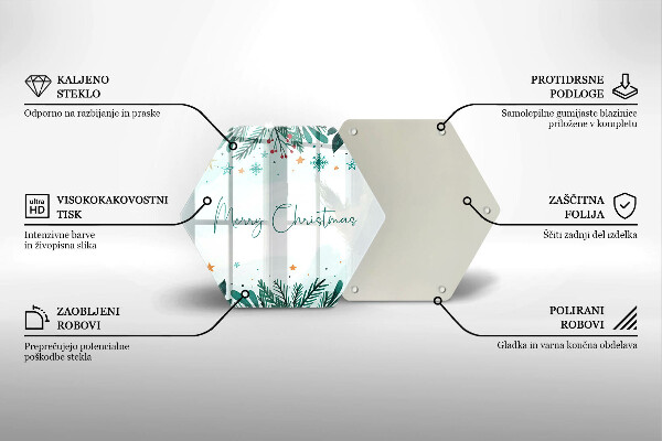 Tabla de cortar de vidrio Merry christmas