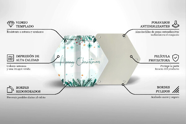 Tabla de cortar de vidrio Merry christmas