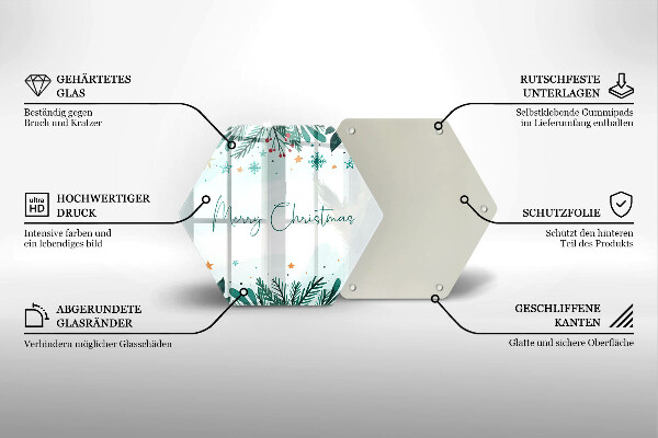 Tabla de cortar de vidrio Merry christmas