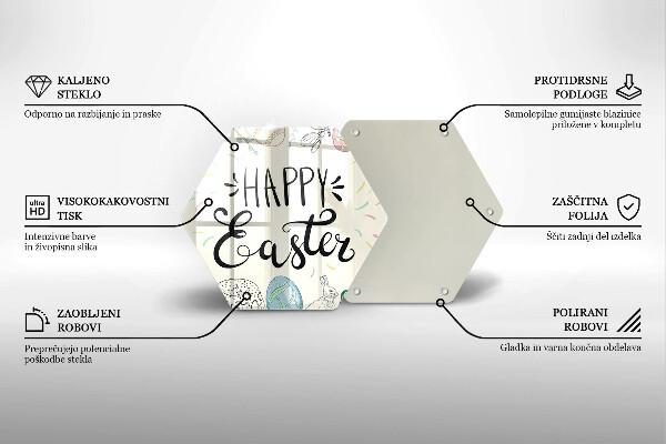 Tabla de cortar de vidrio Happy easter