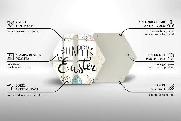 Tabla de cortar de vidrio Happy easter