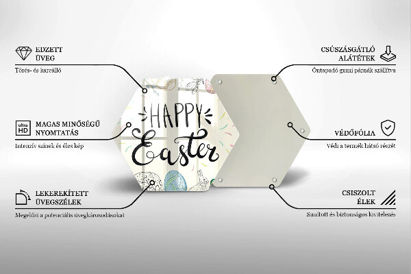 Tabla de cortar de vidrio Happy easter