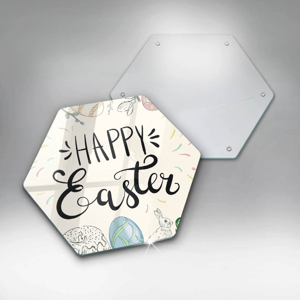 Tabla de cortar de vidrio Happy easter