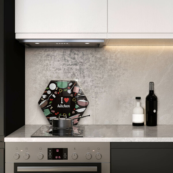 Tabla de cortar de vidrio Ilustración me encanta la cocina