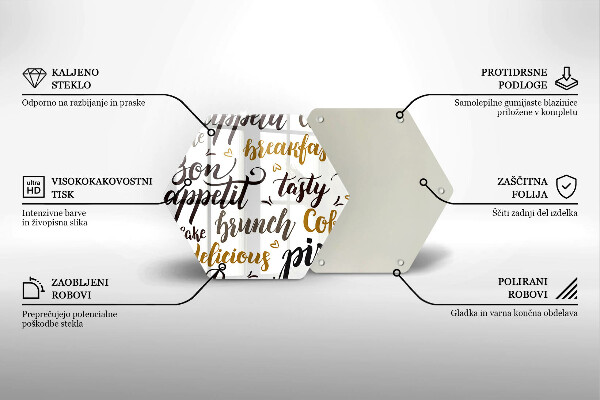 Tabla de cortar de vidrio Buen provecho subtítulos