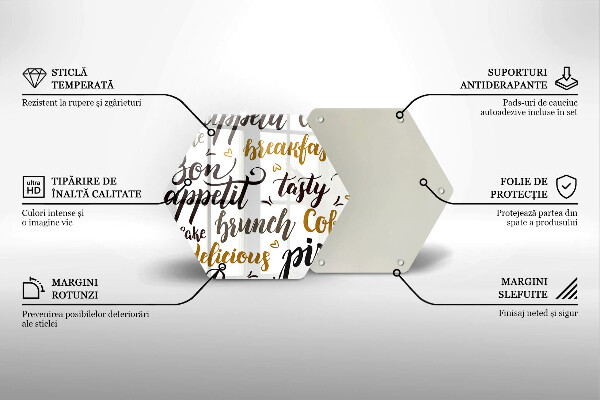 Tabla de cortar de vidrio Buen provecho subtítulos