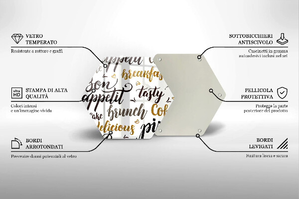 Tabla de cortar de vidrio Buen provecho subtítulos