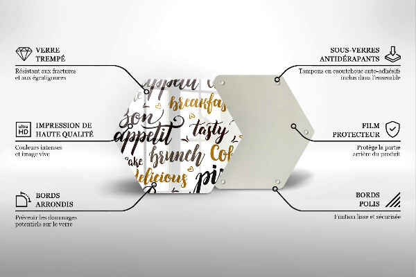 Tabla de cortar de vidrio Buen provecho subtítulos