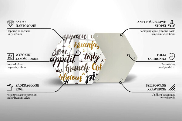 Tabla de cortar de vidrio Buen provecho subtítulos