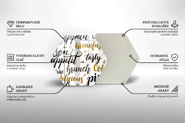 Tabla de cortar de vidrio Buen provecho subtítulos