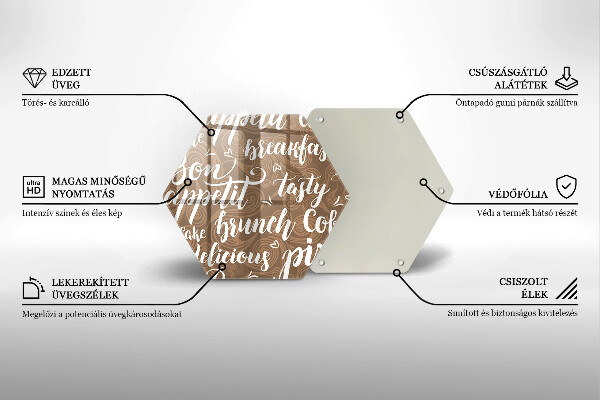 Tabla de cortar de vidrio Buen provecho subtítulos