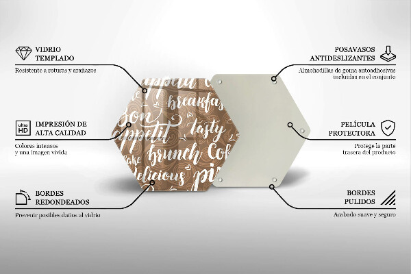 Tabla de cortar de vidrio Buen provecho subtítulos