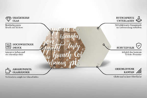 Tabla de cortar de vidrio Buen provecho subtítulos