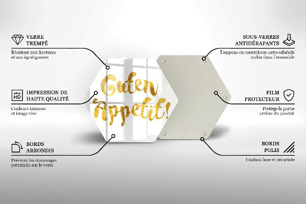 Tabla de cortar de vidrio La inscripción guten appetit!