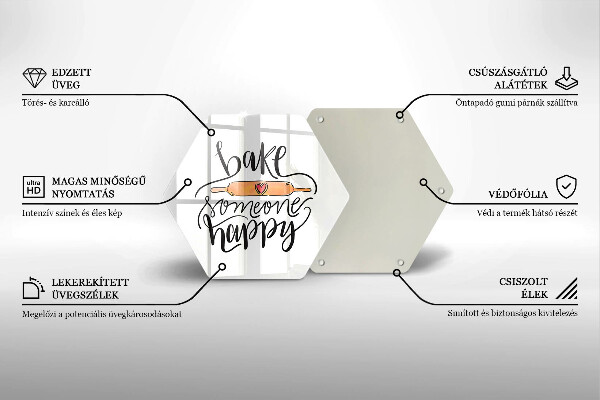 Tabla de cortar de vidrio Hornear a alguien feliz