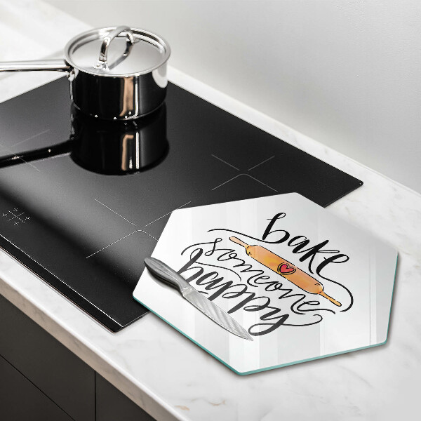 Tabla de cortar de vidrio Hornear a alguien feliz