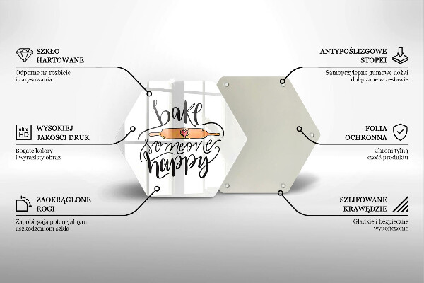 Tabla de cortar de vidrio Hornear a alguien feliz