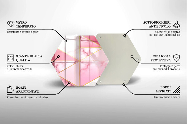 Tabla de cortar de vidrio Mármol geométrico