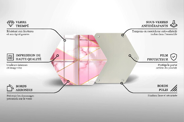 Tabla de cortar de vidrio Mármol geométrico