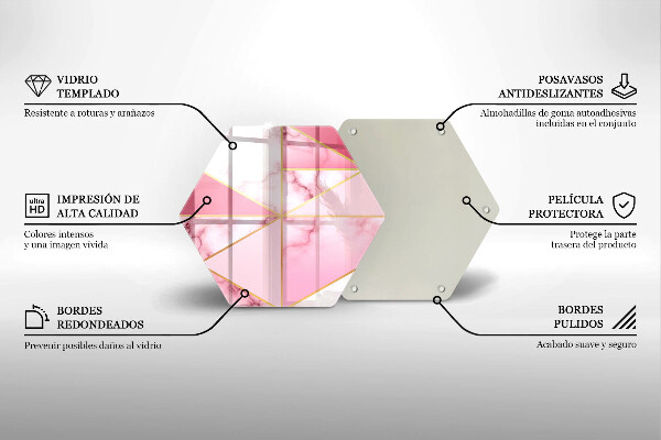Tabla de cortar de vidrio Mármol geométrico