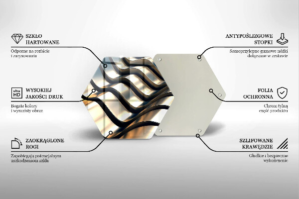 Tabla de cortar de vidrio Formas metálicas 3d
