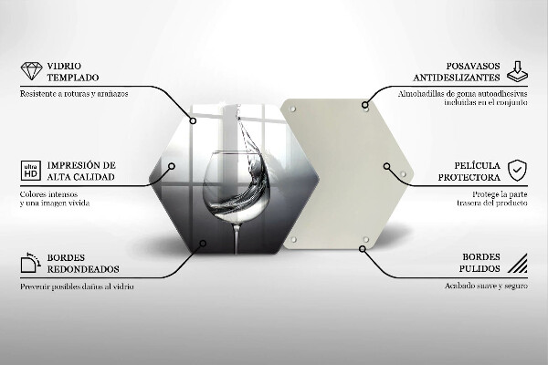 Tabla de cortar de vidrio Un vaso de agua