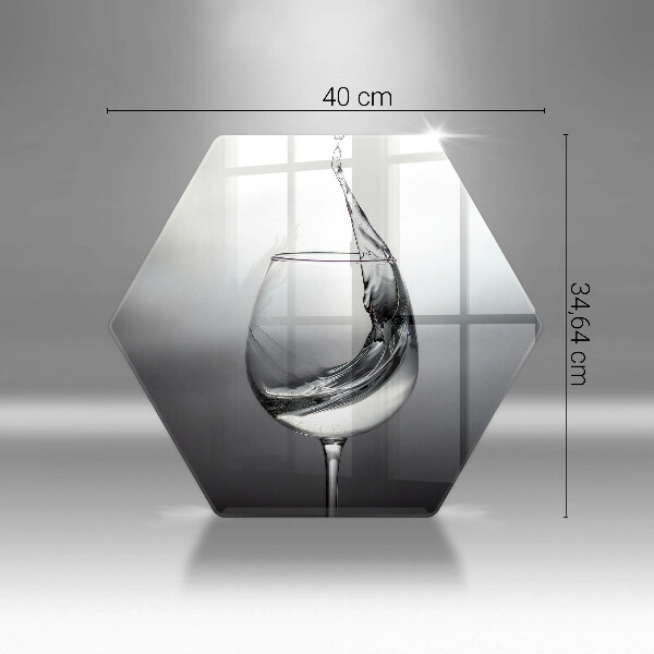 Tabla de cortar de vidrio Un vaso de agua