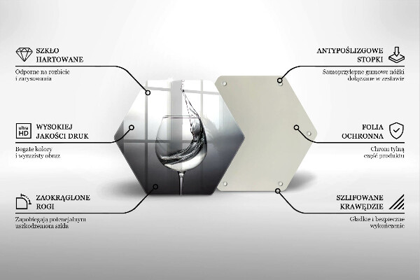 Tabla de cortar de vidrio Un vaso de agua