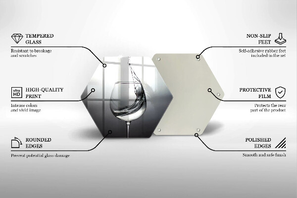 Tabla de cortar de vidrio Un vaso de agua