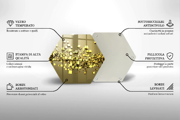 Tabla de cortar de vidrio Geometría 3d abstracta