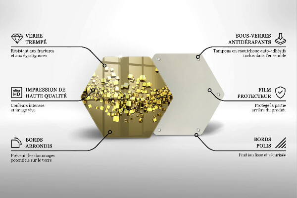 Tabla de cortar de vidrio Geometría 3d abstracta