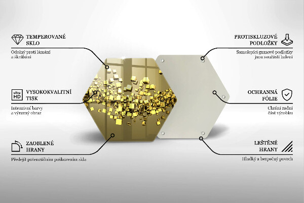 Tabla de cortar de vidrio Geometría 3d abstracta