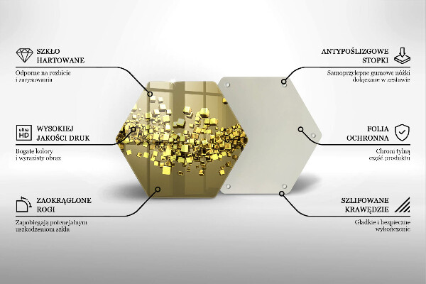 Tabla de cortar de vidrio Geometría 3d abstracta