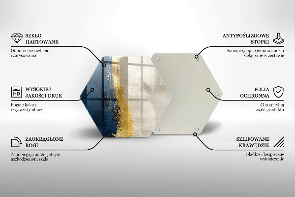 Tabla de cortar de vidrio Abstracción de oro