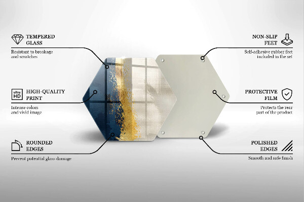 Tabla de cortar de vidrio Abstracción de oro