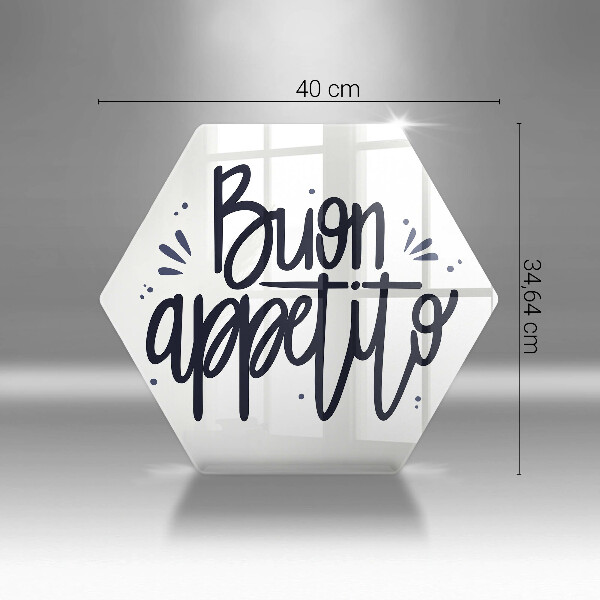 Tabla de cortar de vidrio Inscripción de buen apetito