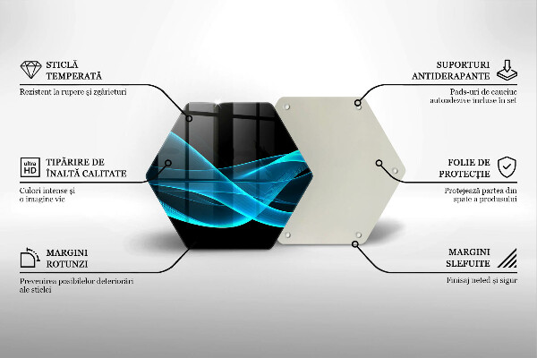 Tabla de cortar de vidrio Abstracción azul