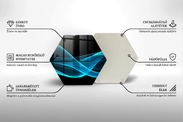Tabla de cortar de vidrio Abstracción azul