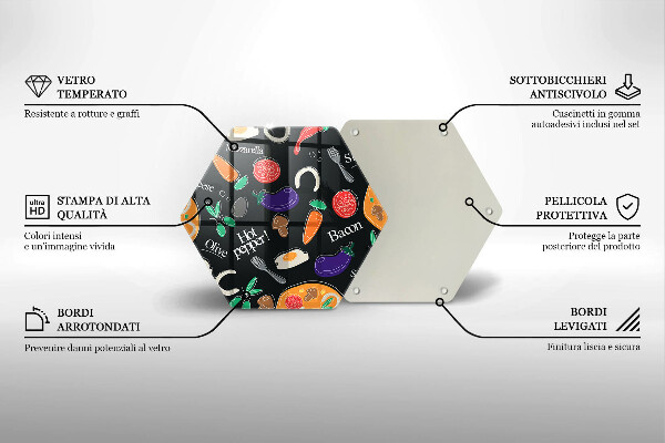Tabla de cortar de vidrio Ilustración de comida