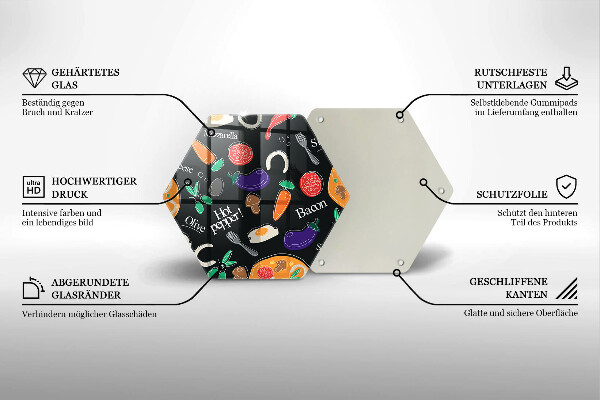 Tabla de cortar de vidrio Ilustración de comida