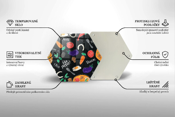 Tabla de cortar de vidrio Ilustración de comida