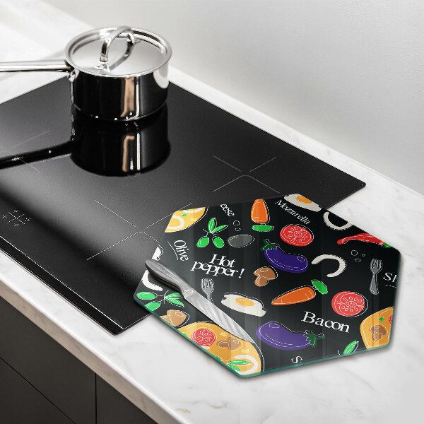 Tabla de cortar de vidrio Ilustración de comida