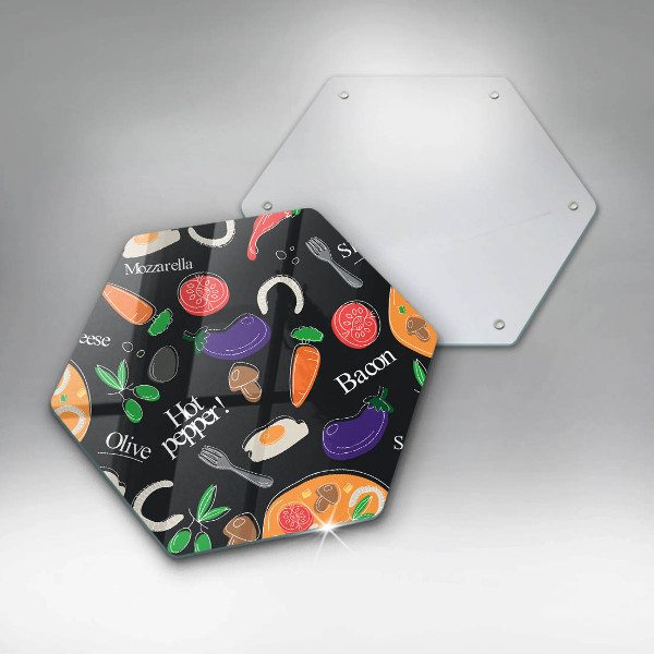 Tabla de cortar de vidrio Ilustración de comida