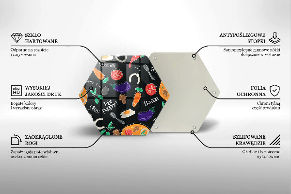 Tabla de cortar de vidrio Ilustración de comida