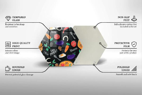 Tabla de cortar de vidrio Ilustración de comida