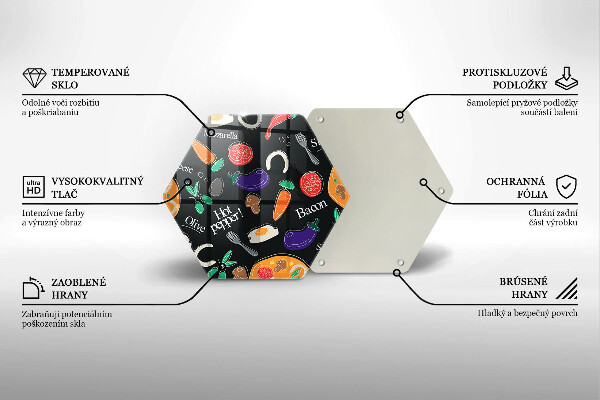 Tabla de cortar de vidrio Ilustración de comida