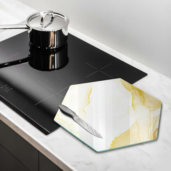 Tabla de cortar de vidrio Abstracción dorada