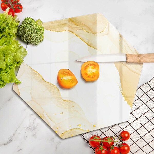 Tabla de cortar de vidrio Abstracción dorada