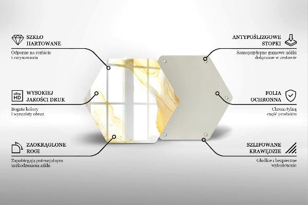 Tabla de cortar de vidrio Abstracción dorada